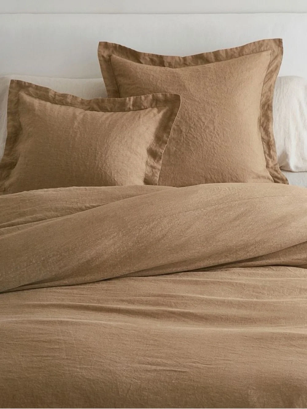 Pottery Barn Flax Linen Standard Shams Pair Bronze Brown